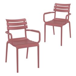 Set of 2 - Keller Indoor / Outdoor Dining Armchair - Marsala by Interior Secrets - AfterPay Available