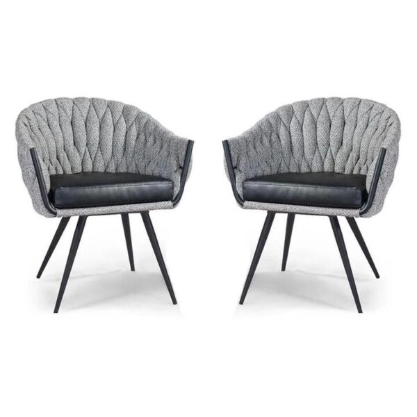 Set of 2 - Peak Fabric Dining Armchair - Volcanic Ash