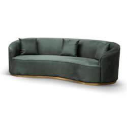 Sosa 3 Seater Sofa - Dark Green Velvet by Interior Secrets - AfterPay Available