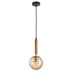 TRATTINO Pendant Lamp Light Interior ES 72W Bronze Amber Spherical Glass Enclosed