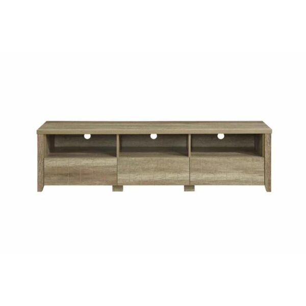 TV Cabinet 3 Storage Drawers with Shelf Natural Wood like MDF Entertainment Unit in Oak Colour