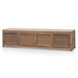 Tapia 2m TV Entertainment Unit - Natural with Rattan Doors by Interior Secrets - AfterPay Available