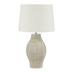 Tato Ceramic Table Lamp - Beige & White by Interior Secrets - AfterPay Available