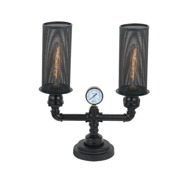 VENETO Table Lamp ESx2 Black Mesh Oblong OD110mm with Black