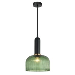 VINTAJ Pendant Lamp Light Interior ES Green Glass Dome OD200mm