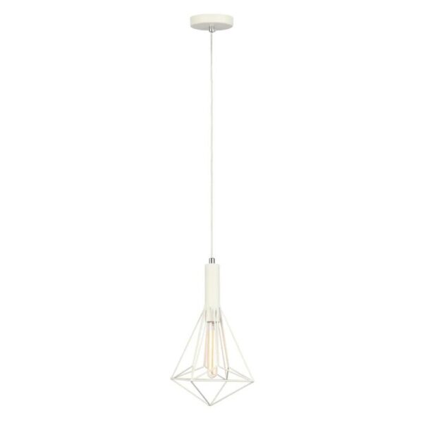 WHITEBAND Pendant Lamp Light Interior ES White Large Diamond Cage OD250mm