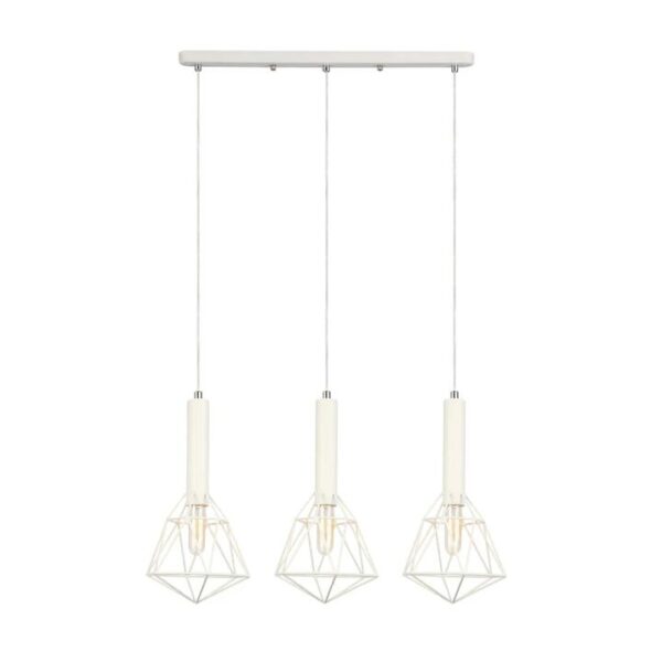 WHITEBAND Pendant Lamp Light Interior ESx3 Black Diamond Cage x 3 with Bar OD590mm