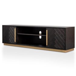 Wilma 1.8m Wooden TV Entertainment Unit - Peppercorn and Brass by Interior Secrets - AfterPay Available