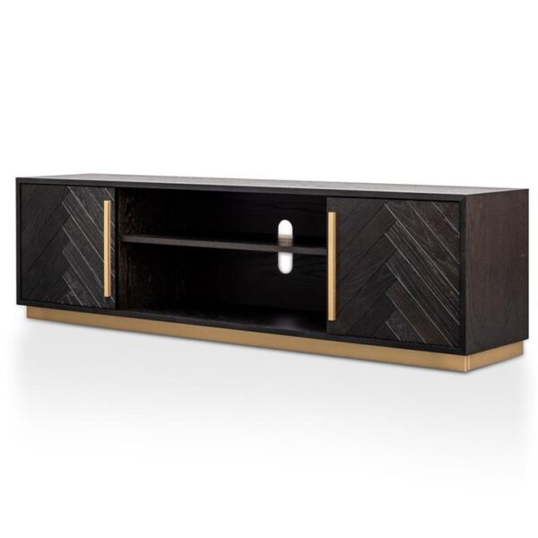Wilma 1.8m Wooden TV Entertainment Unit - Peppercorn and Brass by Interior Secrets - AfterPay Available