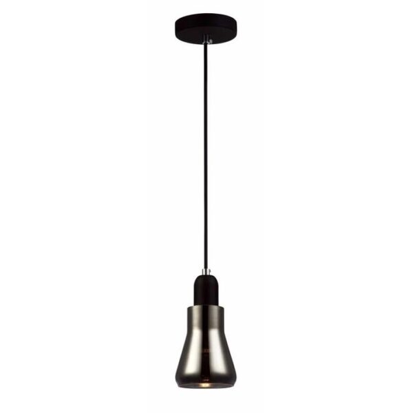 YARRA Pendant Lamp Light Interior GU10 Black Smoke Glass Flute OD90mm