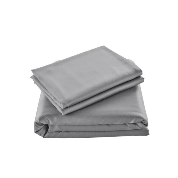 100% Natural Bamboo Quilt Cover Set - Silver, Queen - Queen