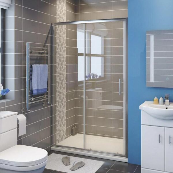 2 Panel Sliding Shower Screen Enclosure Door, 1200mm