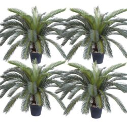 4X 155cm Artificial Indoor Cycas Revoluta Cycad Sago Palm Fake Decoration Tree Pot Plant