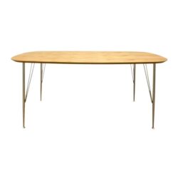 6IXTY2 Scandinavian Wooden Dining Table Small 180cm - Metal Legs - Oak