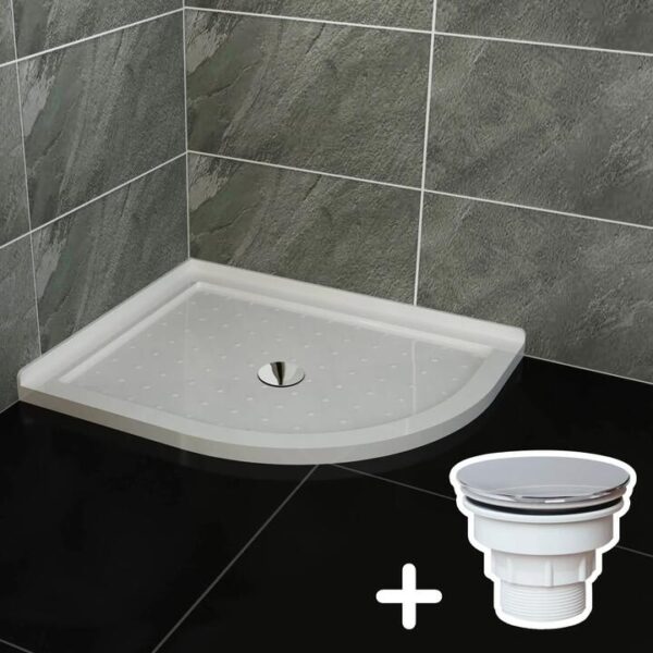 800x1000mm Extra Strong Acrylic Fiberglass Curved Shower Base, 800 x 1000mm / Sliver (Chromed-plating)