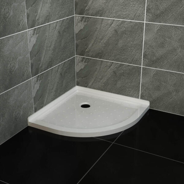 800x800mm Extra Strong Acrylic Fiberglass Curved Shower Base, 800 x 800mm / No