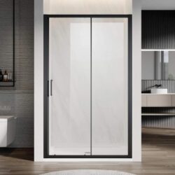 8mm Frame Sliding Shower Door Black, 1500mm