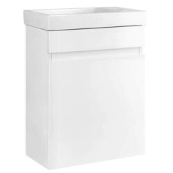 AMIRRA Slim Bathroom Vanity Cabinet with Basin Bowl White