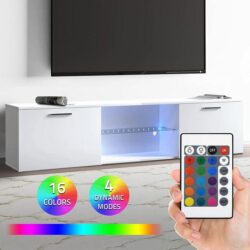 Advwin LED TV Unit Cabinet Entertainment Unit White
