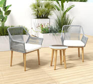 Alajuela 3 Piece Outdoor Bistro Set Grey