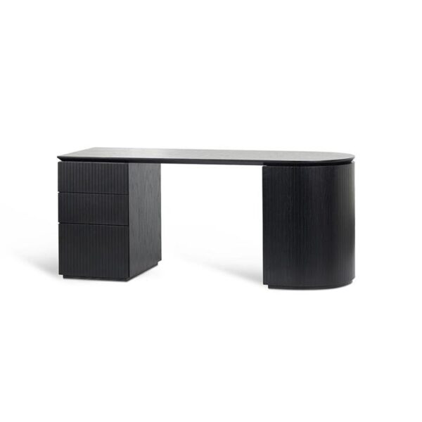 Albina 1.77m Left Drawer Office Desk - Black Oak by Interior Secrets - AfterPay Available