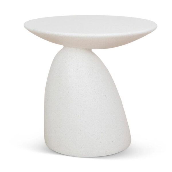 Almas 60cm Fibre Glass Side Table - White by Interior Secrets - AfterPay Available