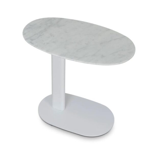 Alwin 60cm Marble Side Table - White Base by Interior Secrets - AfterPay Available