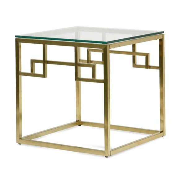 Anderson Side Table - Glass Top - Brushed Gold Base by Interior Secrets - AfterPay Available