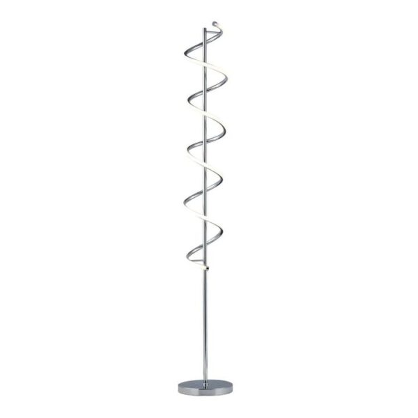 Angelina Modern Curved Spiral LED Floor Reading Lamp Light - Chrome