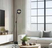 Annalie Glass Floor Lamp Black