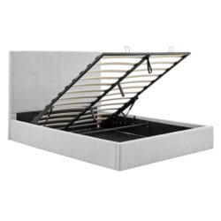 Antalya Gas Lift Bed Frame - Light Grey, Double - Double