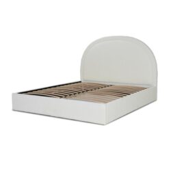 Antoni Queen Bed Frame - Antique White Boucle with Storage by Interior Secrets - AfterPay Available
