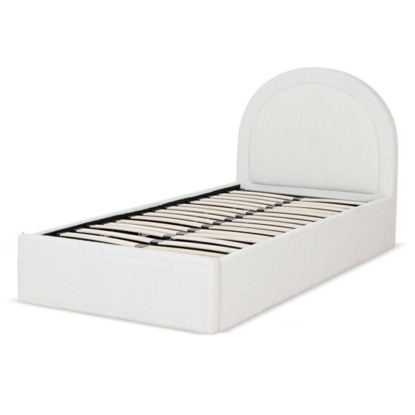 Antoni Single Sized Bed Frame - Antique White Boucle with Storage by Interior Secrets - AfterPay Available