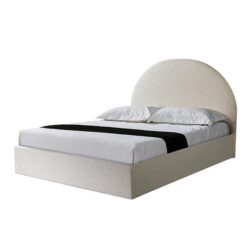 Antonia King Bed Frame - Antique White Boucle with Storage by Interior Secrets - AfterPay Available