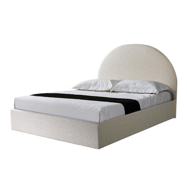 Antonia King Bed Frame - Antique White Boucle with Storage by Interior Secrets - AfterPay Available