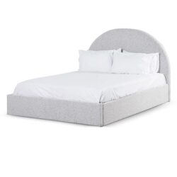 Antonia King Bed Frame - Cloudy Pepper Boucle with Storage by Interior Secrets - AfterPay Available