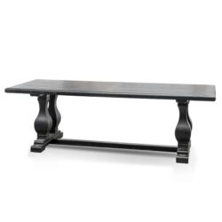 Artica Elm Wood Dining Table 2.4m - Full Black by Interior Secrets - AfterPay Available