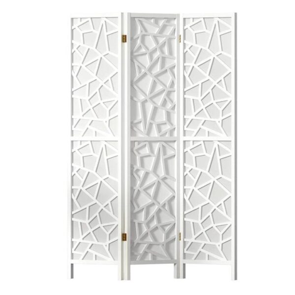 Artiss Clover Room Divider Screen Privacy Wood Dividers Stand 3 Panel White