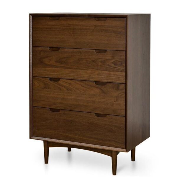 Asta 4 Drawer Chest Tallboy - Walnut by Interior Secrets - AfterPay Available