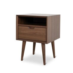 Asta SQ Wooden Bedside Table - Walnut by Interior Secrets - AfterPay Available