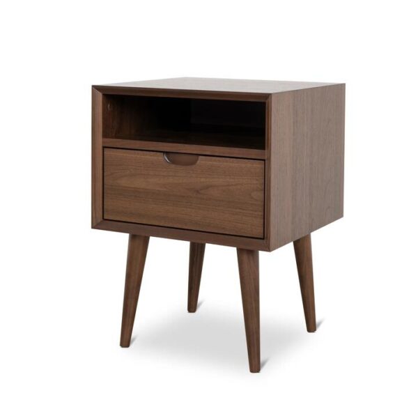 Asta SQ Wooden Bedside Table - Walnut by Interior Secrets - AfterPay Available