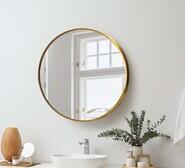 Auburn 50Cm Round Wall Mirror Yellow