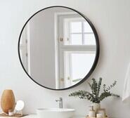 Auburn 70Cm Round Wall Mirror Black