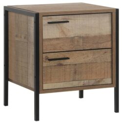Bedside Table 2 drawers Night Stand Particle Board Construction in Oak Colour