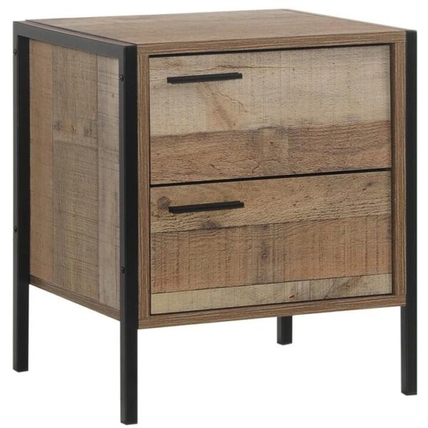 Bedside Table 2 drawers Night Stand Particle Board Construction in Oak Colour