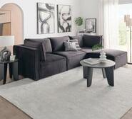 Belmore 3 Seater Modular Sofa With Ottoman Black