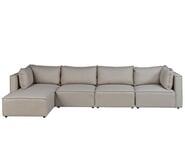 Belmore 4 Seater Modular Corner Sofa With Ottoman Neutral