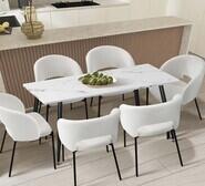 Blake Faux Marble Dining Table Black