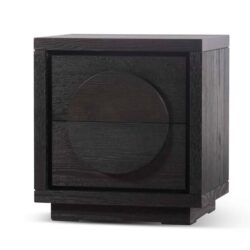 Bonnie Bedside Table - Textured Espresso Black by Interior Secrets - AfterPay Available