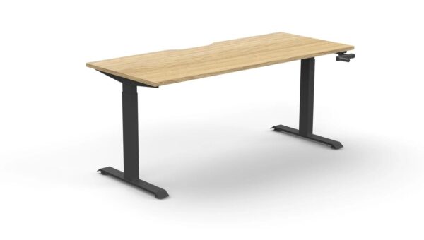 Boost Crank 1.2m Single Sided Workstation - Natural & Black by Interior Secrets - AfterPay Available